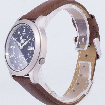 Orologio da uomo con cinturino in pelle marrone automatico Seiko 5 Military SNK807K2-SS5