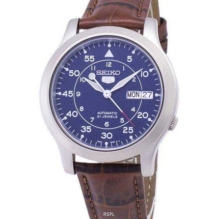 Orologio da uomo con cinturino in pelle marrone automatico Seiko 5 Military SNK807K2-SS2