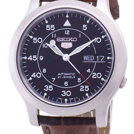 Orologio da uomo con cinturino in pelle marrone automatico Seiko 5 Military SNK809K2-SS2