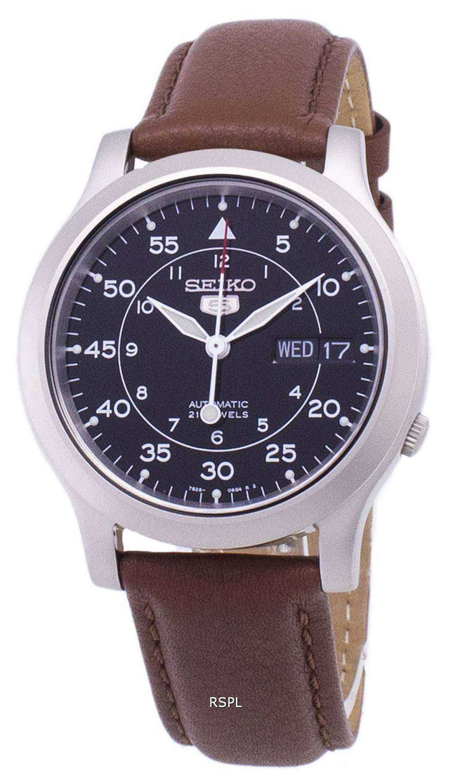 Orologio da uomo automatico Seiko 5 Military SNK809K2-SS5 automatico cinturino in pelle marrone