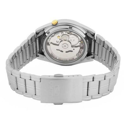 Orologio da uomo automatico Seiko 5 in acciaio inossidabile quadrante nero 21 gioielli SNKF17J1