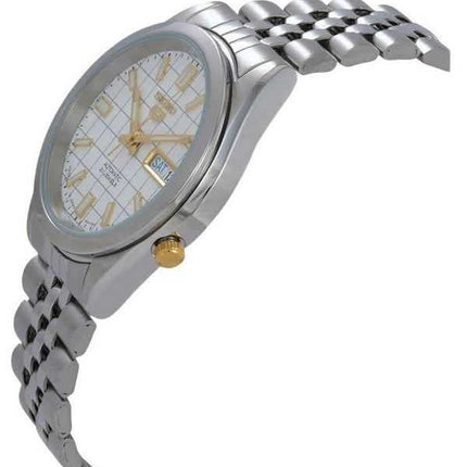 Orologio da uomo automatico Seiko 5 Jubilee con quadrante bianco 21 gioielli SNKF77J1