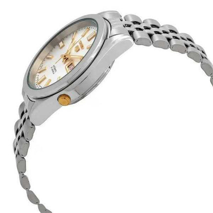 Orologio da uomo automatico Seiko 5 in acciaio inossidabile quadrante argento 21 gioielli SNKG39J1