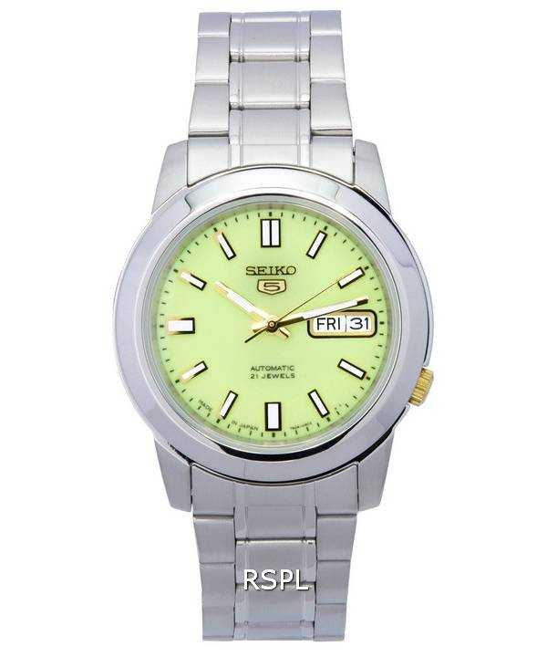 Orologio da uomo automatico SNKK19 SNKK19J1 SNKK19J con quadrante verde in acciaio inossidabile Seiko 5