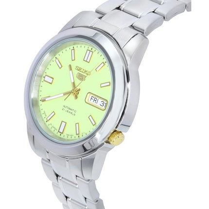 Orologio da uomo Seiko 5 ricondizionato in acciaio inossidabile con quadrante verde automatico SNKK19 SNKK19J1 SNKK19J