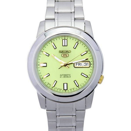 Orologio da uomo Seiko 5 ricondizionato in acciaio inossidabile con quadrante verde automatico SNKK19 SNKK19J1 SNKK19J
