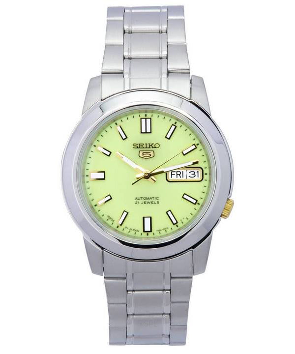 Orologio da uomo Seiko 5 ricondizionato in acciaio inossidabile con quadrante verde automatico SNKK19 SNKK19J1 SNKK19J