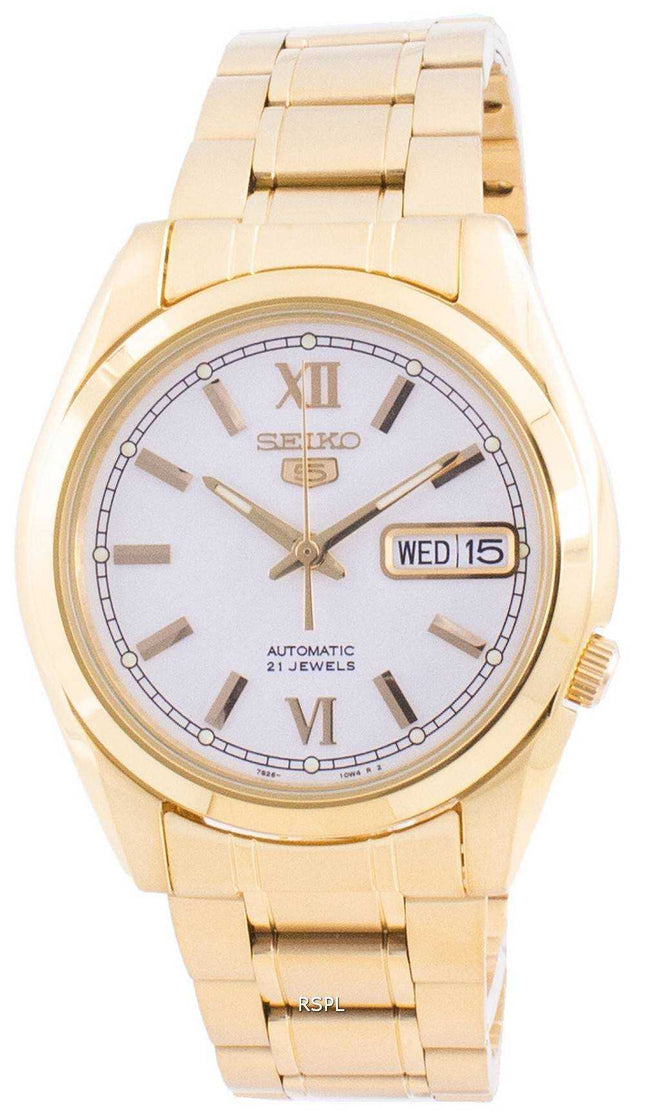 Orologio da uomo automatico Seiko 5 con quadrante bianco SNKL58 SNKL58K1 SNKL58K