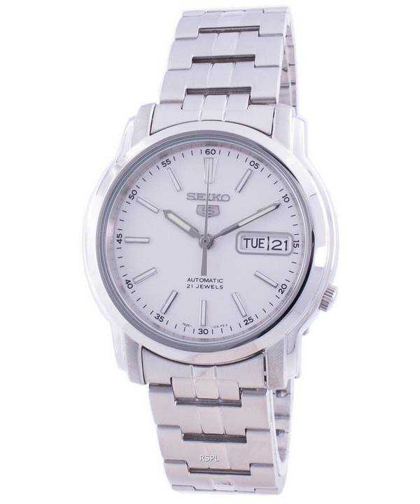 Orologio da uomo automatico Seiko 5 con quadrante bianco SNKL75 SNKL75K1 SNKL75K