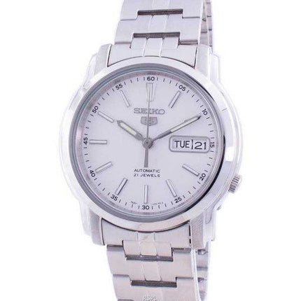 Orologio da uomo automatico Seiko 5 con quadrante bianco SNKL75 SNKL75K1 SNKL75K