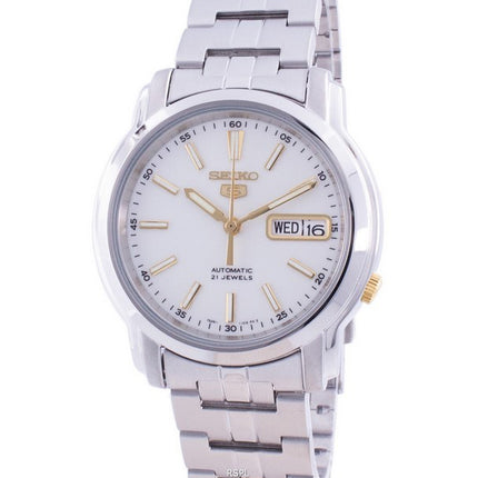 Orologio da uomo automatico Seiko 5 con quadrante bianco SNKL77 SNKL77K1 SNKL77K