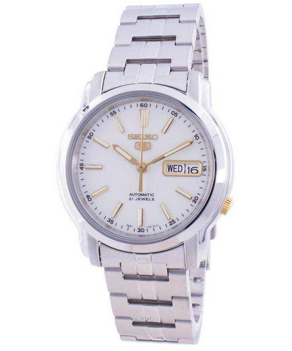 Orologio da uomo automatico Seiko 5 con quadrante bianco SNKL77 SNKL77K1 SNKL77K