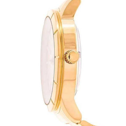Orologio da uomo automatico Seiko 5 tono oro in acciaio inossidabile quadrante dorato 21 gioielli SNKN62K1