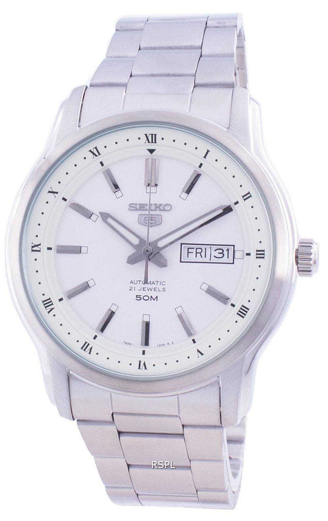 Orologio da uomo automatico Seiko 5 con quadrante bianco SNKP09 SNKP09K1 SNKP09K