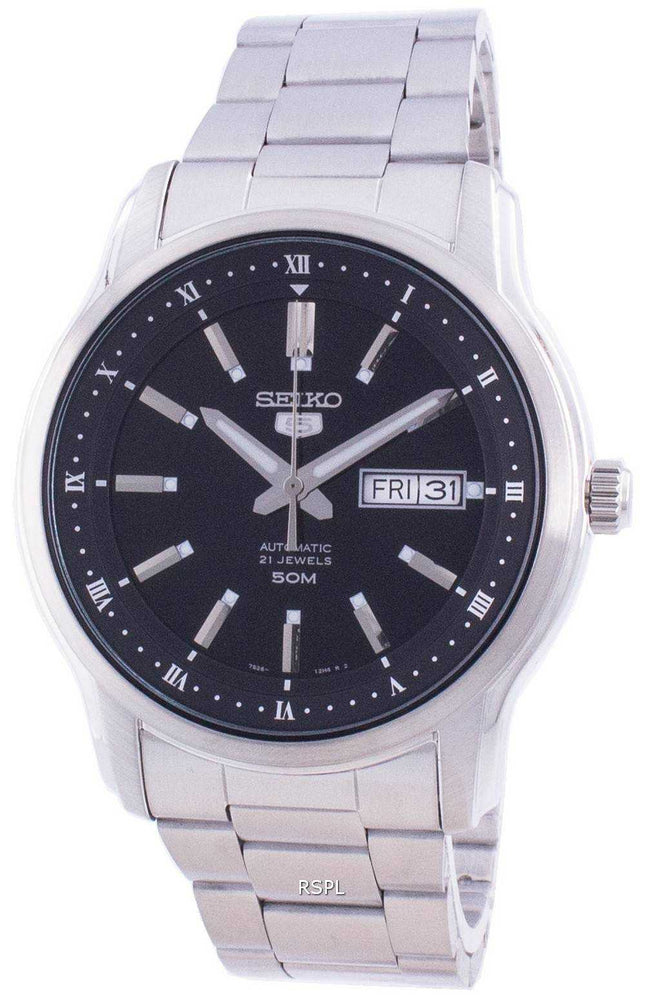 Orologio da uomo automatico Seiko 5 con quadrante nero SNKP11 SNKP11K1 SNKP11K