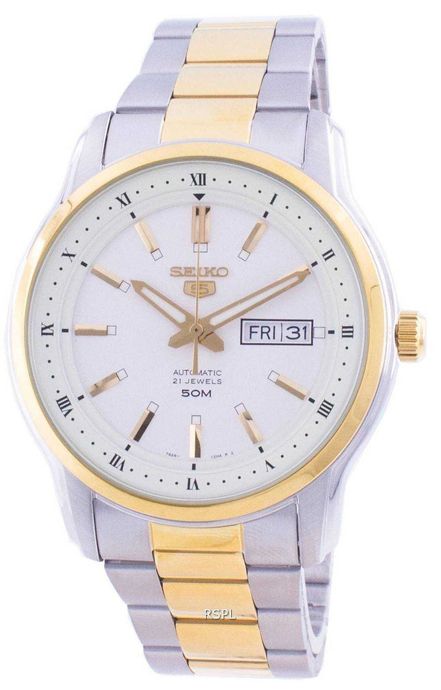 Orologio da uomo automatico Seiko 5 con quadrante bianco SNKP14 SNKP14K1 SNKP14K
