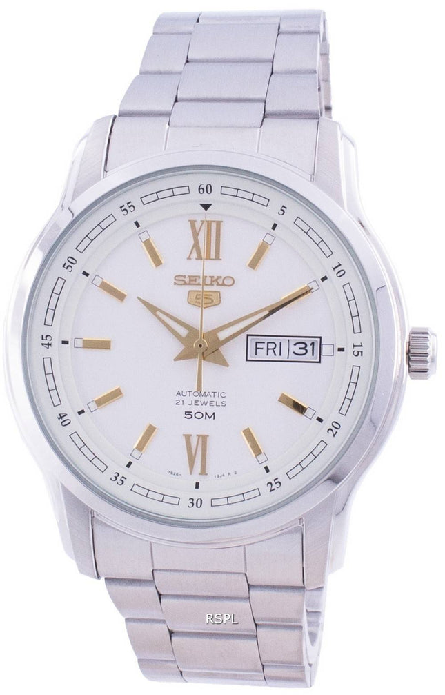Orologio da uomo Seiko 5 automatico con quadrante bianco SNKP15 SNKP15K1 SNKP15K ricondizionato