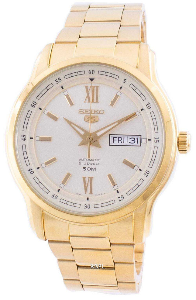 Orologio da uomo automatico Seiko 5 con quadrante tono oro SNKP20 SNKP20K1 SNKP20K
