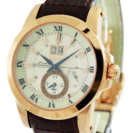 Orologio da uomo Seiko Premier Kinetic Perpetual SNP096 SNP096P1 SNP096P