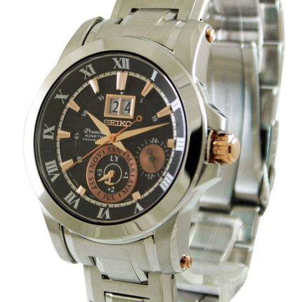 Orologio da uomo Seiko Premier Kinetic Perpetual SNP098 SNP098P1 SNP098P