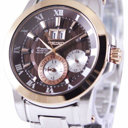 Orologio da uomo Seiko Premier Kinetic Perpetual SNP128 SNP128P1 SNP128P