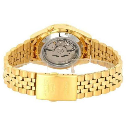 Orologio da uomo automatico Seiko 5 tono oro Jubilee con quadrante dorato 21 gioielli SNXC38J5