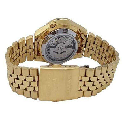 Orologio da uomo automatico Seiko 5 tono oro Jubilee con quadrante dorato 21 gioielli SNXC50J5