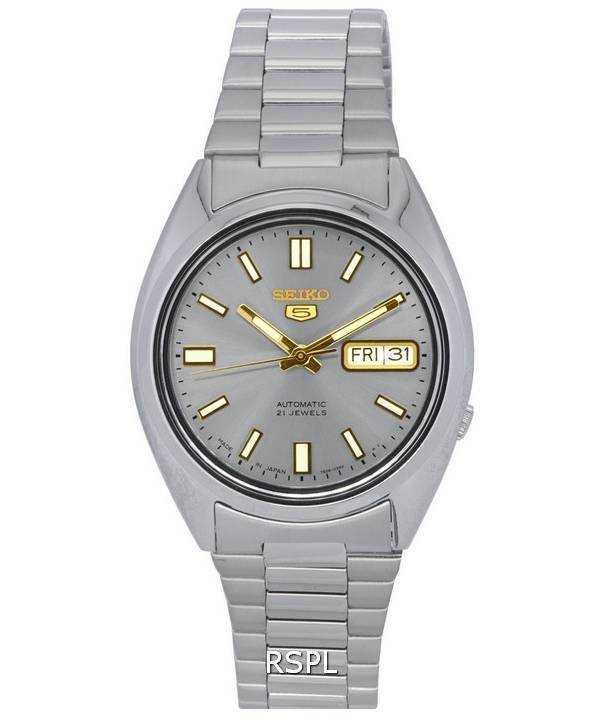 Orologio da uomo Seiko 5 in acciaio inossidabile con quadrante grigio automatico SNXS75 SNXS75J5 SNXS75J