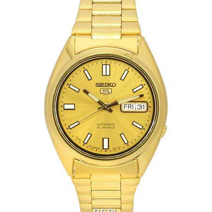Orologio da uomo automatico Seiko 5 in acciaio inossidabile tono oro SNXS80 SNXS80J5 SNXS80J