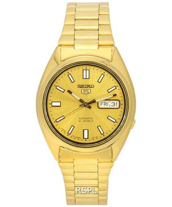 Orologio da uomo automatico Seiko 5 in acciaio inossidabile tono oro SNXS80 SNXS80J5 SNXS80J