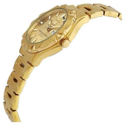 Orologio da uomo automatico Seiko 5 sportivo tono oro in acciaio inossidabile quadrante dorato 23 gioielli SNZ450J1 100M
