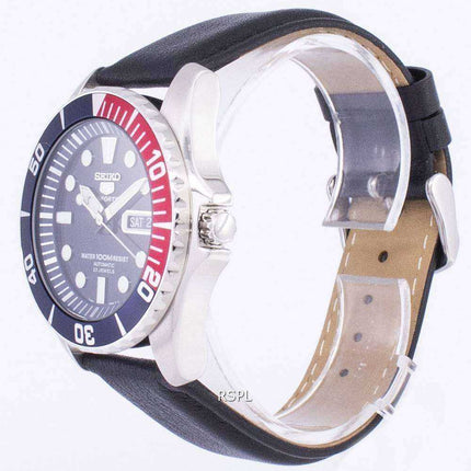 Orologio da uomo automatico in pelle nera SNZF15K1-LS10 con rapporto automatico sportivo Seiko 5