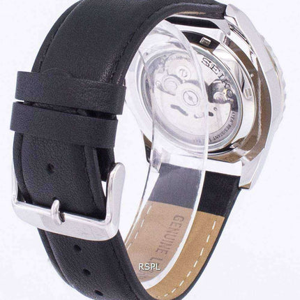 Orologio da uomo automatico in pelle nera SNZF15K1-LS10 con rapporto automatico sportivo Seiko 5
