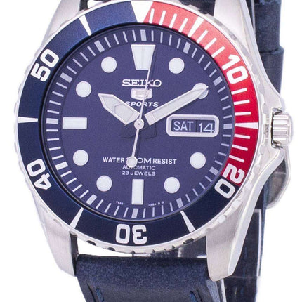 Seiko 5 Sports SNZF15K1-LS13 Orologio da uomo automatico cinturino in pelle blu scuro