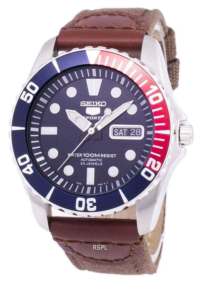Orologio da uomo automatico con cinturino in tela Seiko 5 Sports SNZF15K1-NS1