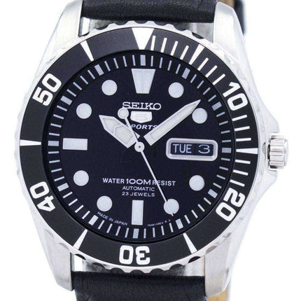 Orologio da uomo automatico Seiko 5 con cinturino e quadrante nero 23 SNZF17J1-LS10 Orologio da uomo