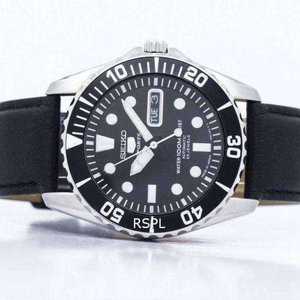 Orologio da uomo automatico Seiko 5 con cinturino e quadrante nero 23 SNZF17J1-LS10 Orologio da uomo