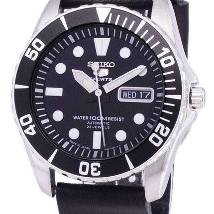 Seiko 5 Sports SNZF17J1-LS14 Orologio da uomo automatico cinturino in pelle nera fabbricato in Giappone
