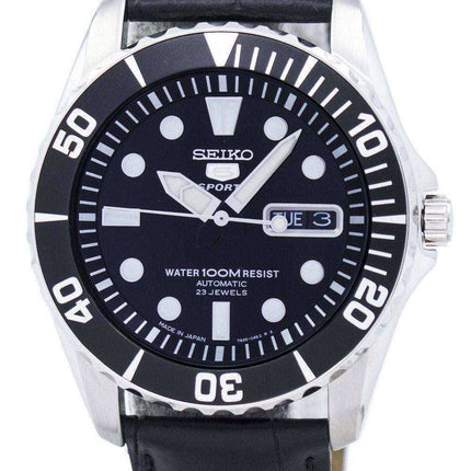 Orologio da uomo automatico Seiko 5 con cinturino e quadrante nero 23 SNZF17J1-LS6 Orologio da uomo