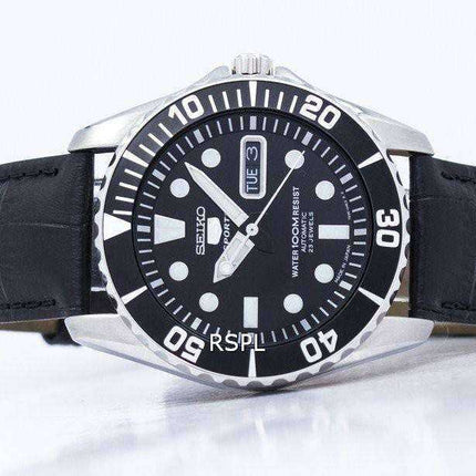 Orologio da uomo automatico Seiko 5 con cinturino e quadrante nero 23 SNZF17J1-LS6 Orologio da uomo