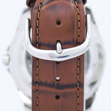 Orologio da uomo automatico Seiko 5 con rapporto 23 in pelle marrone SNZF17J1-LS7 Orologio da uomo