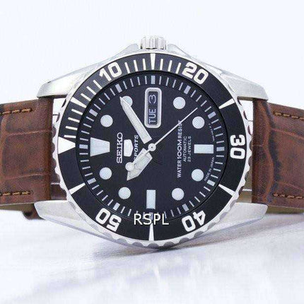 Orologio da uomo automatico Seiko 5 con rapporto 23 in pelle marrone SNZF17J1-LS7 Orologio da uomo