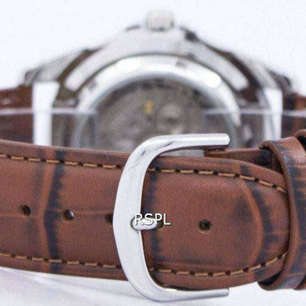 Orologio da uomo automatico Seiko 5 con rapporto 23 in pelle marrone SNZF17J1-LS7 Orologio da uomo