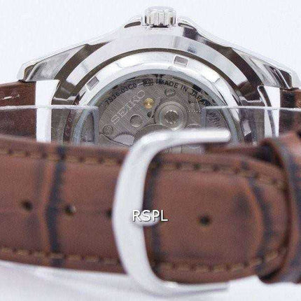 Orologio da uomo automatico Seiko 5 con rapporto 23 in pelle marrone SNZF17J1-LS7 Orologio da uomo