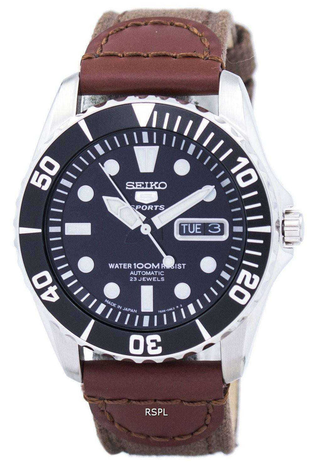 Orologio da uomo automatico Seiko 5 con cinturino in tela 23 SNZF17J1-NS1
