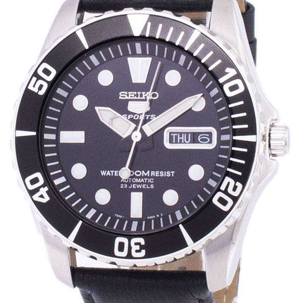 Orologio da uomo automatico in pelle nera SNZF17K1-LS10 con rapporto automatico sportivo Seiko 5