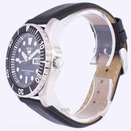 Orologio da uomo automatico in pelle nera SNZF17K1-LS10 con rapporto automatico sportivo Seiko 5