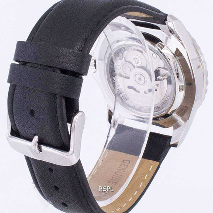 Orologio da uomo automatico in pelle nera SNZF17K1-LS10 con rapporto automatico sportivo Seiko 5