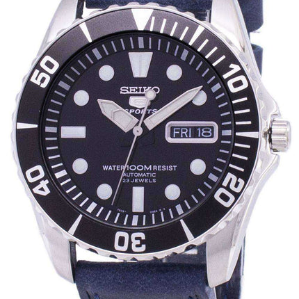 Seiko 5 Sports SNZF17K1-LS13 Orologio da uomo automatico cinturino in pelle blu scuro