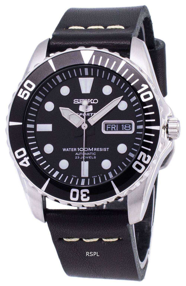 Seiko 5 Sports SNZF17K1-LS14 Orologio da uomo automatico cinturino in pelle nera